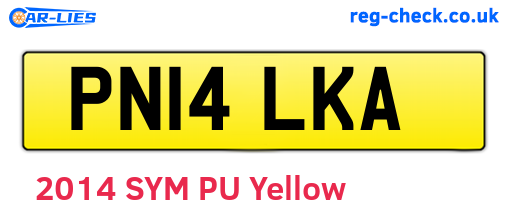 PN14LKA are the vehicle registration plates.