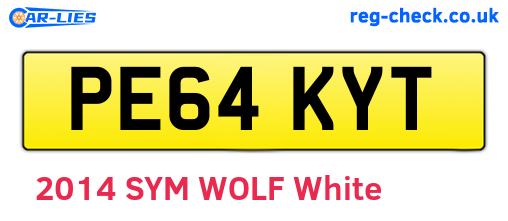 PE64KYT are the vehicle registration plates.