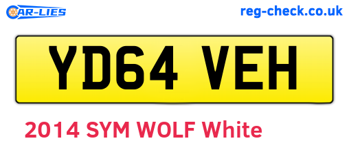 YD64VEH are the vehicle registration plates.