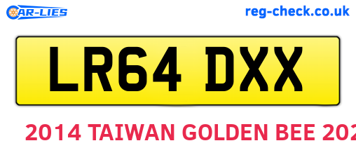 LR64DXX are the vehicle registration plates.