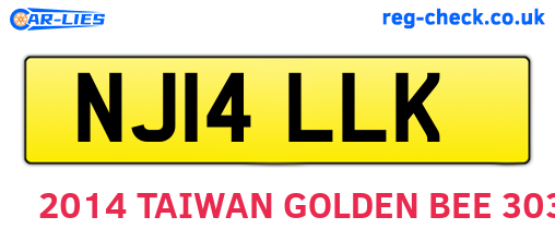 NJ14LLK are the vehicle registration plates.