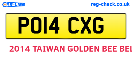 PO14CXG are the vehicle registration plates.