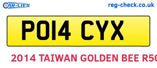 PO14CYX are the vehicle registration plates.