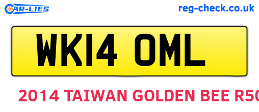 WK14OML are the vehicle registration plates.
