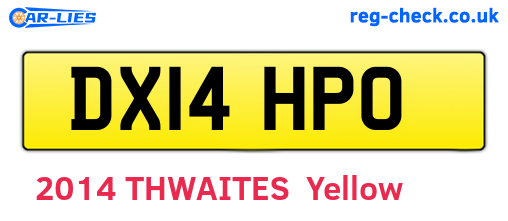 DX14HPO are the vehicle registration plates.