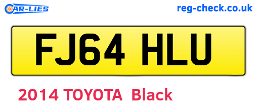 FJ64HLU are the vehicle registration plates.