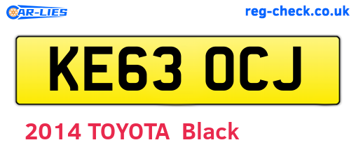 KE63OCJ are the vehicle registration plates.