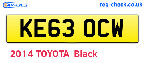 KE63OCW are the vehicle registration plates.