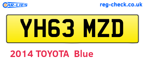 YH63MZD are the vehicle registration plates.