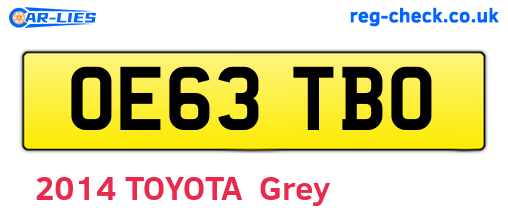 OE63TBO are the vehicle registration plates.