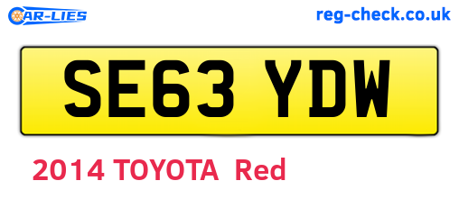 SE63YDW are the vehicle registration plates.
