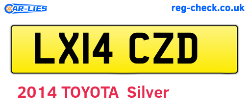LX14CZD are the vehicle registration plates.