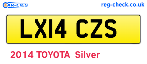 LX14CZS are the vehicle registration plates.