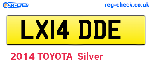 LX14DDE are the vehicle registration plates.