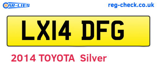 LX14DFG are the vehicle registration plates.