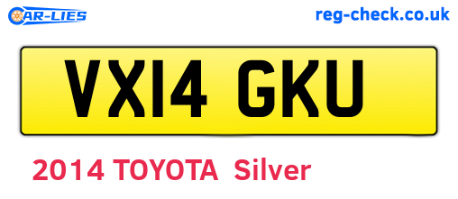 VX14GKU are the vehicle registration plates.