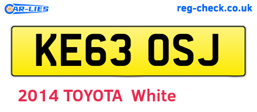 KE63OSJ are the vehicle registration plates.