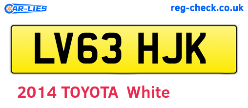 LV63HJK are the vehicle registration plates.
