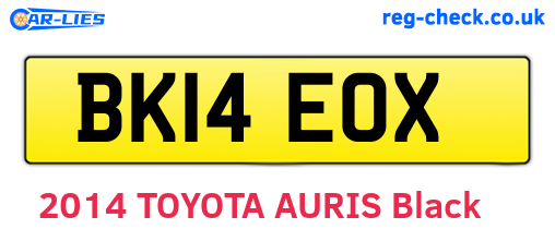 BK14EOX are the vehicle registration plates.