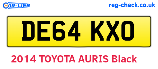 DE64KXO are the vehicle registration plates.