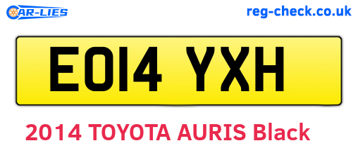 EO14YXH are the vehicle registration plates.