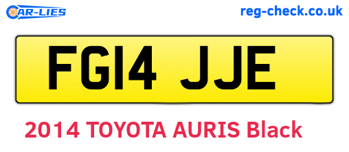 FG14JJE are the vehicle registration plates.