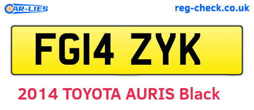 FG14ZYK are the vehicle registration plates.