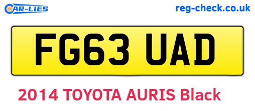 FG63UAD are the vehicle registration plates.