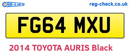 FG64MXU are the vehicle registration plates.