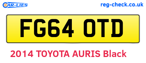 FG64OTD are the vehicle registration plates.