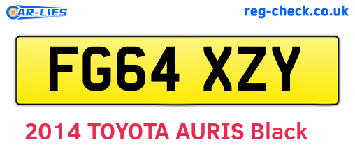 FG64XZY are the vehicle registration plates.