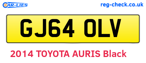 GJ64OLV are the vehicle registration plates.