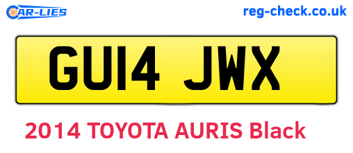 GU14JWX are the vehicle registration plates.