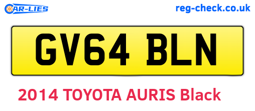 GV64BLN are the vehicle registration plates.