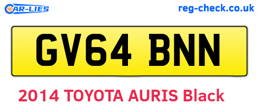 GV64BNN are the vehicle registration plates.