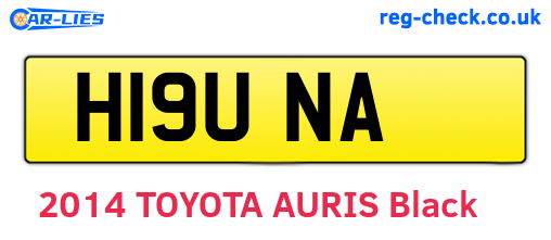 H19UNA are the vehicle registration plates.