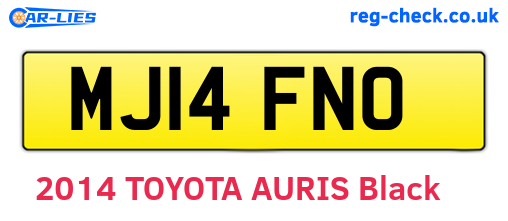 MJ14FNO are the vehicle registration plates.