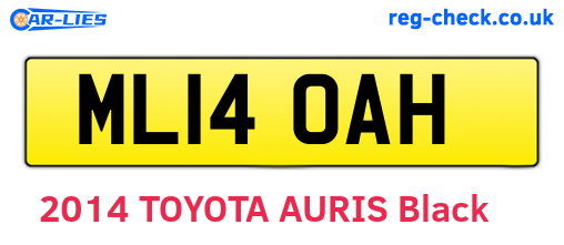 ML14OAH are the vehicle registration plates.
