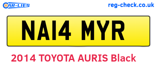 NA14MYR are the vehicle registration plates.