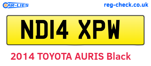 ND14XPW are the vehicle registration plates.