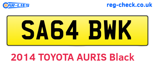 SA64BWK are the vehicle registration plates.