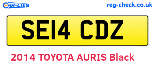 SE14CDZ are the vehicle registration plates.