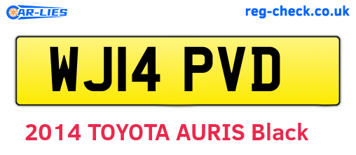 WJ14PVD are the vehicle registration plates.
