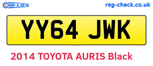 YY64JWK are the vehicle registration plates.