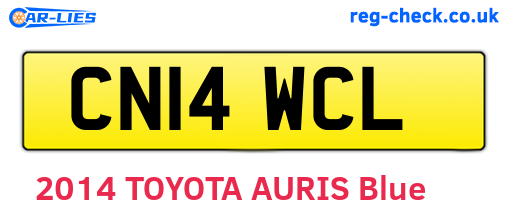 CN14WCL are the vehicle registration plates.