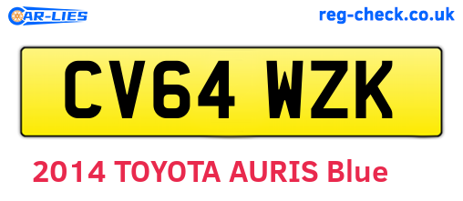 CV64WZK are the vehicle registration plates.