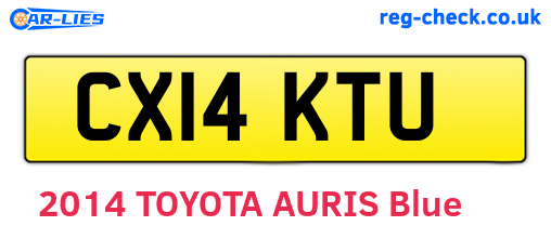 CX14KTU are the vehicle registration plates.