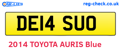 DE14SUO are the vehicle registration plates.