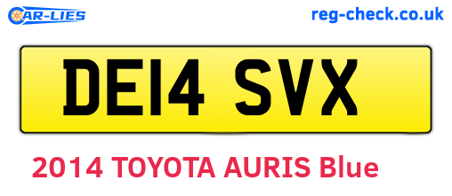 DE14SVX are the vehicle registration plates.