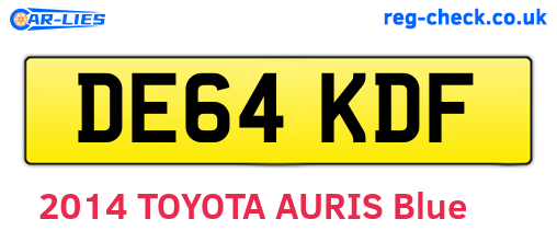 DE64KDF are the vehicle registration plates.